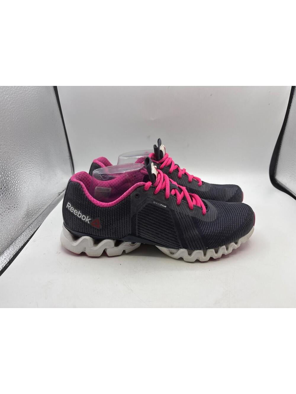 Reebok zigtech Gray/Pink Low Top Lace Up shoe Sneakers Women's 10 Walking RUn